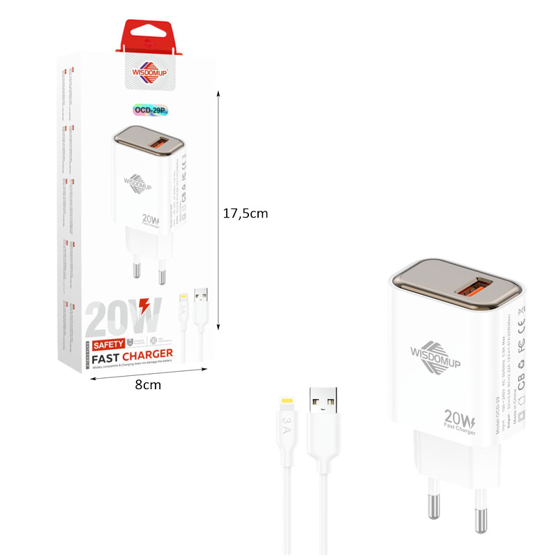 που συνοδεύεται από καλώδιο USB σε Lightning για άμεση χρήση με συσκευές Apple. Προσφέρει σταθερή και γρήγορη φόρτιση