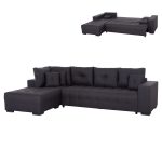 ΓΩΝΙΑΚΟΣ ΚΑΝΑΠΕΣ-ΚΡΕΒΑΤΙ ΜΕ ΑΠΟΘ.ΧΩΡΟ FB93302.01L ΓΚΡΙ ΥΦΑΣΜΑ 298x177x95Υεκ