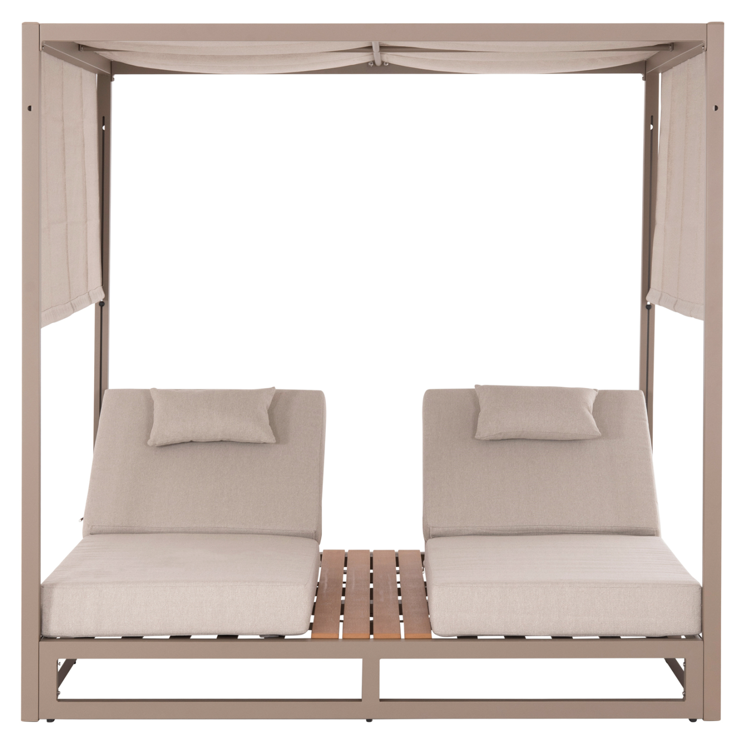 ΔΙΠΛΗ ΞΑΠΛΩΣΤΡΑ ΑΛΟΥΜΙΝΙΟΥ ΠΑΡΑΛΙΑΣ ΜΕ ΣΚΙΑΣΤΡΟ FB96097.04 ΚΑΠΟΥΤΣΙΝΟ 2x2x2μ - Image 3