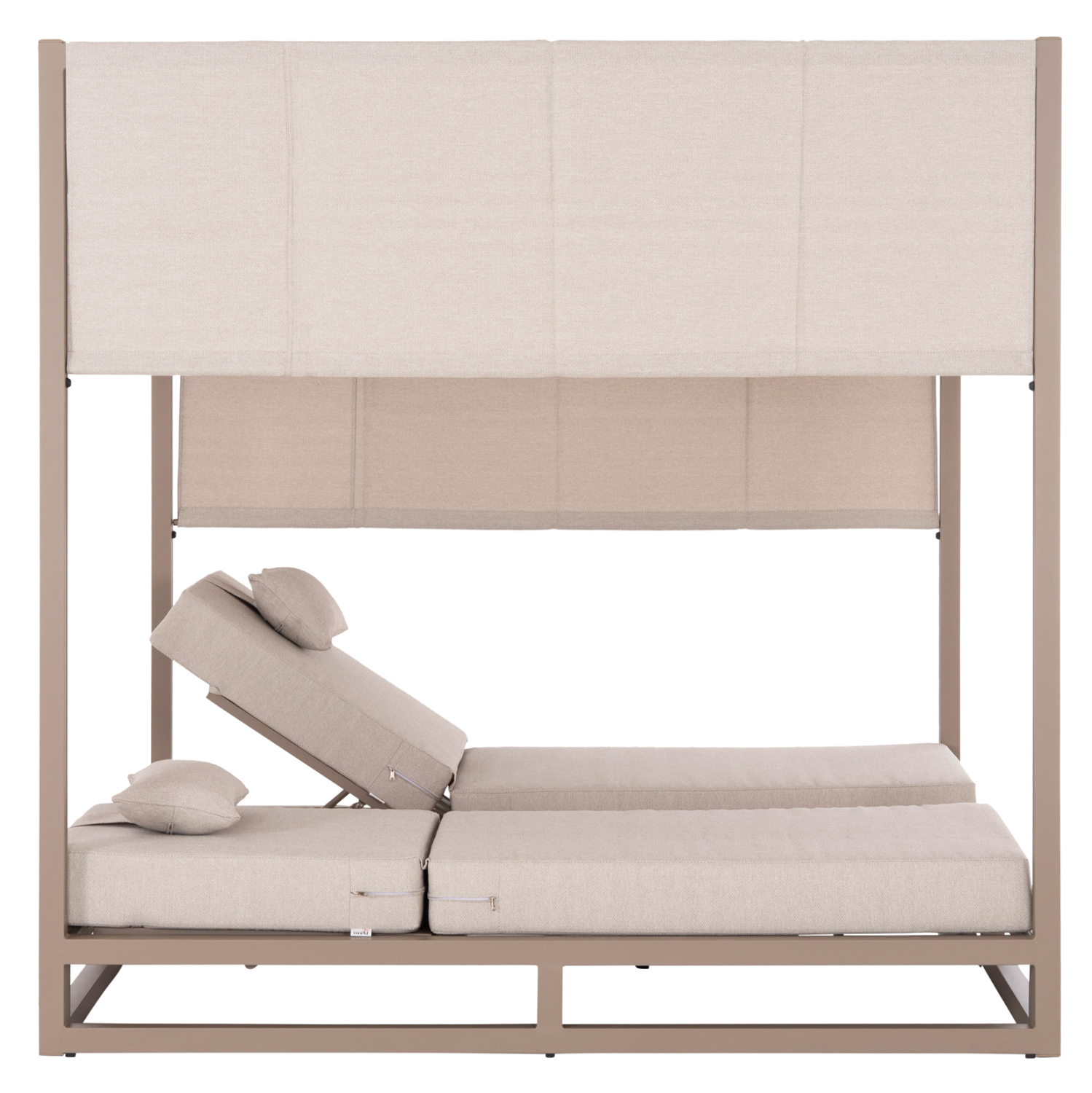 ΔΙΠΛΗ ΞΑΠΛΩΣΤΡΑ ΑΛΟΥΜΙΝΙΟΥ ΠΑΡΑΛΙΑΣ ΜΕ ΣΚΙΑΣΤΡΟ FB96097.04 ΚΑΠΟΥΤΣΙΝΟ 2x2x2μ - Image 4