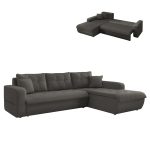 ΚΑΝΑΠΕΣ ΚΡΕΒΑΤΙ ΔΕΞΙΑ ΓΩΝΙΑ FB93338.01R ΓΚΡΙ ΥΦΑΣΜΑ 244x188x80Υεκ