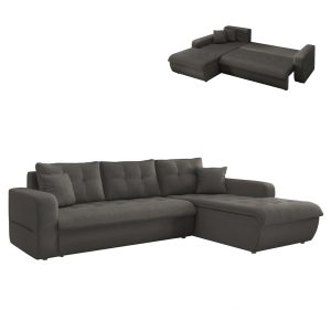 ΚΑΝΑΠΕΣ ΚΡΕΒΑΤΙ ΔΕΞΙΑ ΓΩΝΙΑ FB93338.01R ΓΚΡΙ ΥΦΑΣΜΑ 244x188x80Υεκ