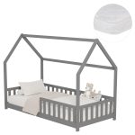 ΚΡΕΒΑΤΙ ΠΑΙΔΙΚΟ ΜΕ ΣΤΡΩΜΑ FB921304.02 ΞΥΛΟ ΠΕΥΚΟΥ ΣΕ ΓΚΡΙ--ΣΤΡΩΜΑ 90x190εκ