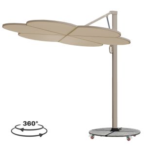 ΟΜΠΡΕΛΑ ΜΕ ΒΑΣΗ (flower) FB921286.01 ΑΛΟΥΜΙΝΙΟ-ΓΡΑΝΙΤΗΣ-ΜΟΛΥΒΙ ΧΡΩΜΑ 2