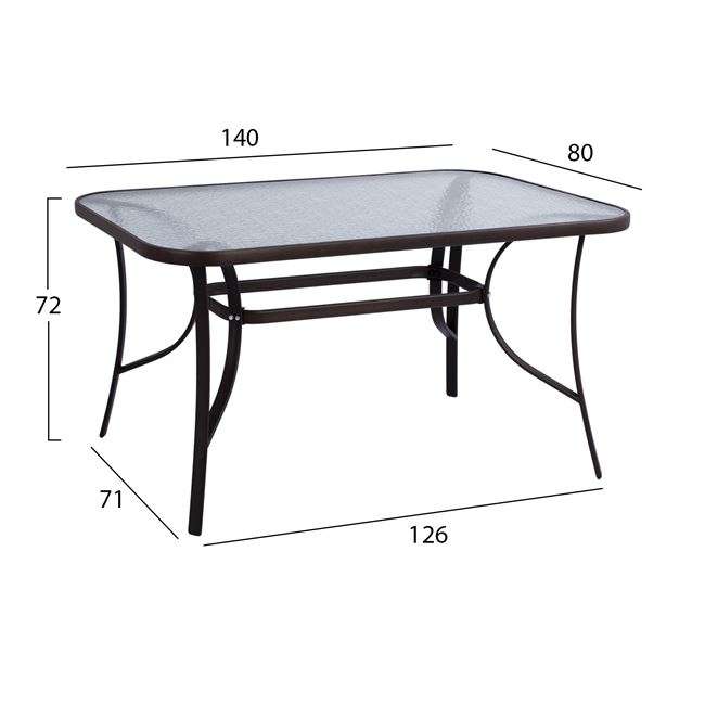 ΣΕΤ 5ΤΜΧ ΤΡΑΠΕΖΙ ΜΕΤΑΛΛΙΚΟ & ΠΤΥΣΣΟΜΕΝΕΣ ΚΑΡΕΚΛΕΣ ΚΑΦΕ FB910558.02 - Image 2