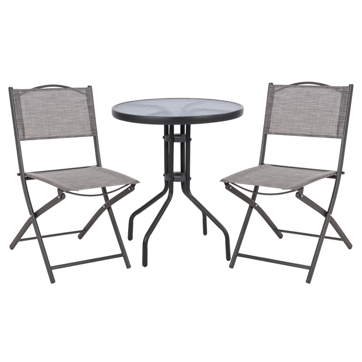 ΣΕΤ ΕΞ.ΧΩΡΟΥ 3ΤΜΧ FB921037 ΜΕΤΑΛΛΙΚΟ ΣΤΡΟΓΓΥΛΟ ΤΡΑΠΕΖΙ & 2 ΠΤΥΣΣΟΜΕΝΕΣ ΚΑΡΕΚΛΕΣ ΓΚΡΙ