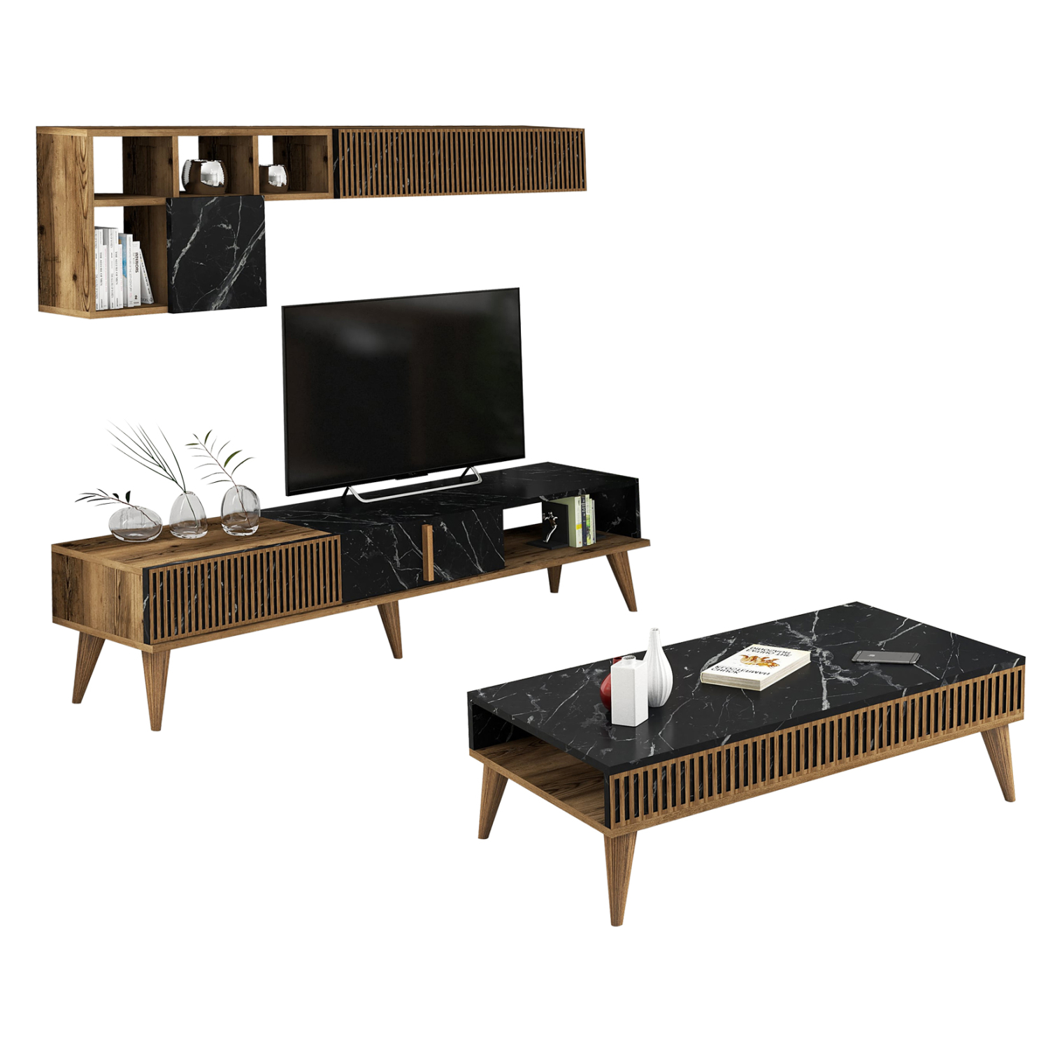 ΣΥΝΘΕΣΗ ΣΑΛΟΝΙΟΥ 2ΤΜΧ ΚΑΡΥΔΙ-ΜΑΥΡΟ ΜΑΡΜΑΡΟ FB911847.02