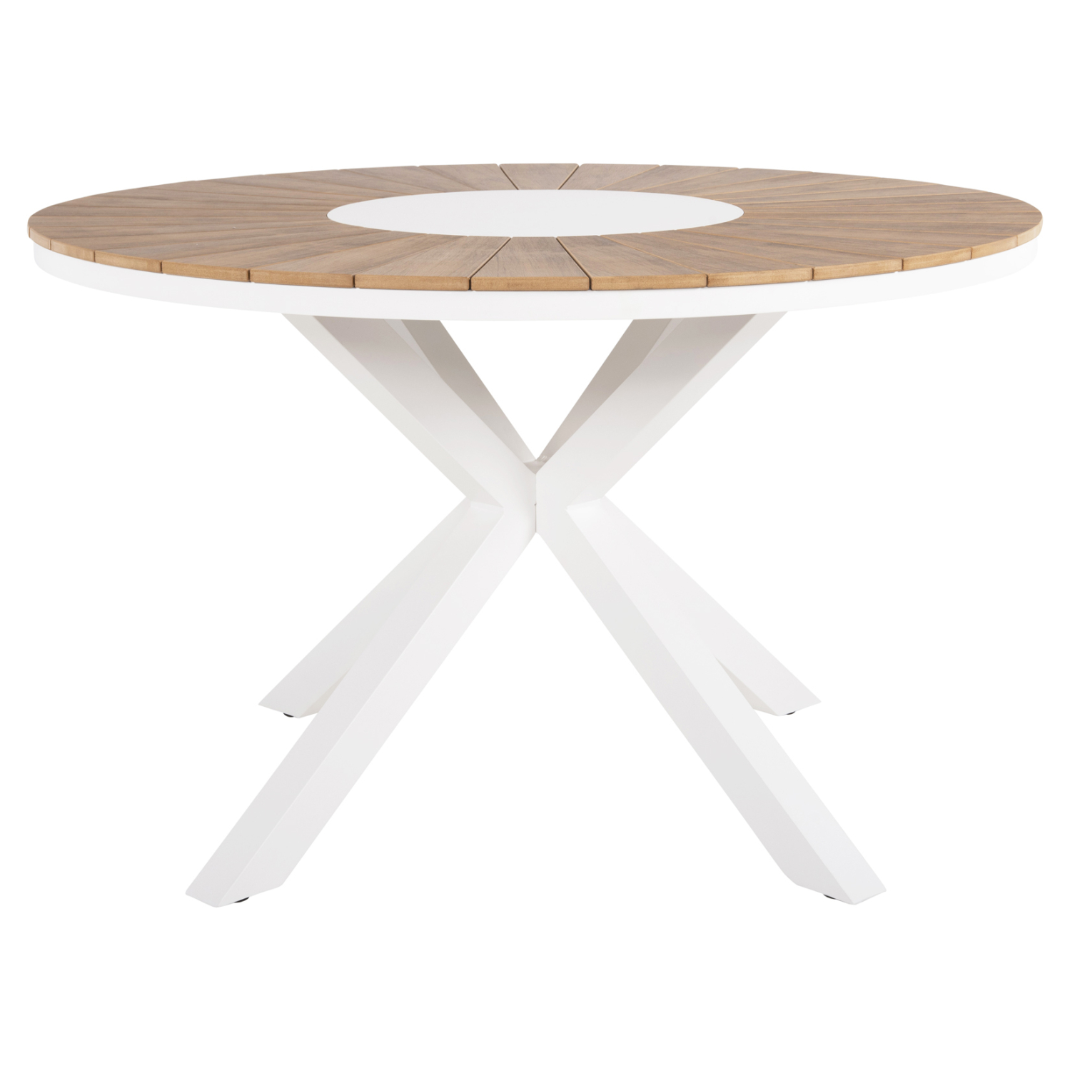 ΤΡΑΠΕΖΙ ΣΤΡΟΓΓΥΛΟ ΕΞ.ΧΩΡΟΥ FB96041.02 ΑΛΟΥΜΙΝΙΟ ΛΕΥΚΟ-POLYWOOD ΦΥΣΙΚΟ Φ120εκ. - Image 3