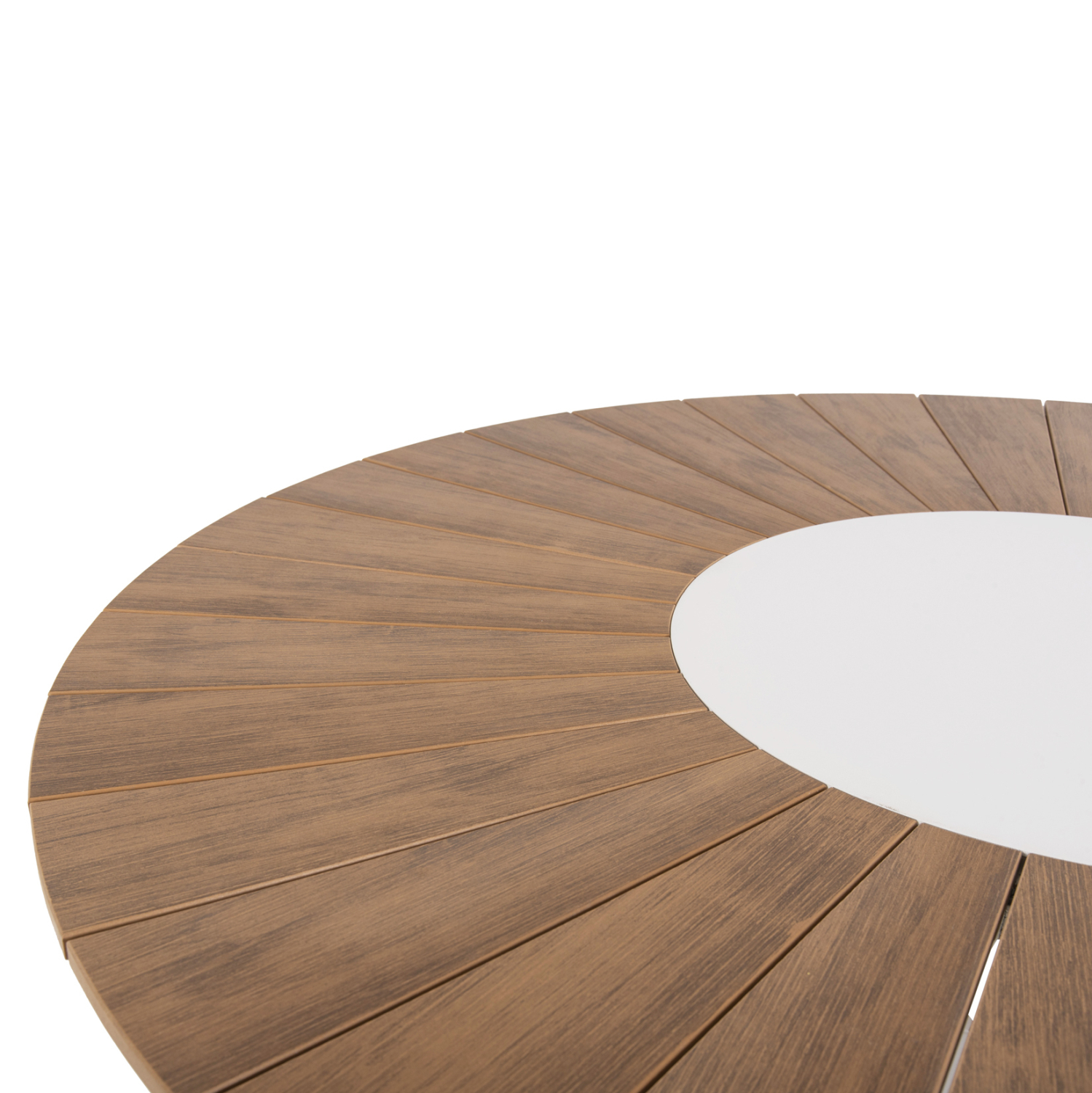 ΤΡΑΠΕΖΙ ΣΤΡΟΓΓΥΛΟ ΕΞ.ΧΩΡΟΥ FB96041.02 ΑΛΟΥΜΙΝΙΟ ΛΕΥΚΟ-POLYWOOD ΦΥΣΙΚΟ Φ120εκ. - Image 4