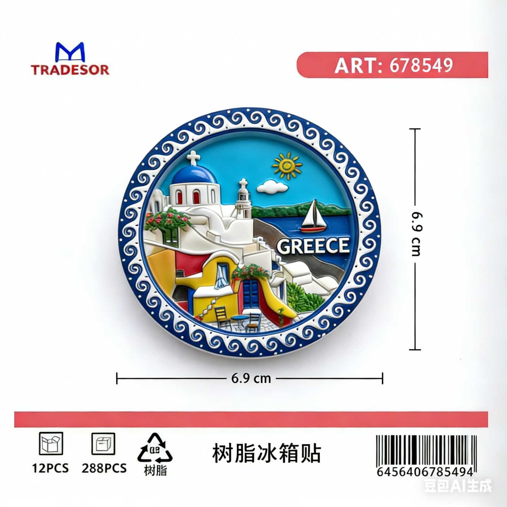 Τουριστικό μαγνητάκι Souvenir - Σετ 12pcs - Greece - 678549 - Image 2