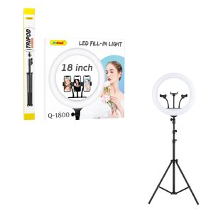 Andowl Επαγγελματικό Ring Light LED 18 Ιντσών με Τρίποδο και Βάσεις Κινητού Q-1800 - Professional 18 Inch LED Ring Light with Tripod and Phone Holders 0751182