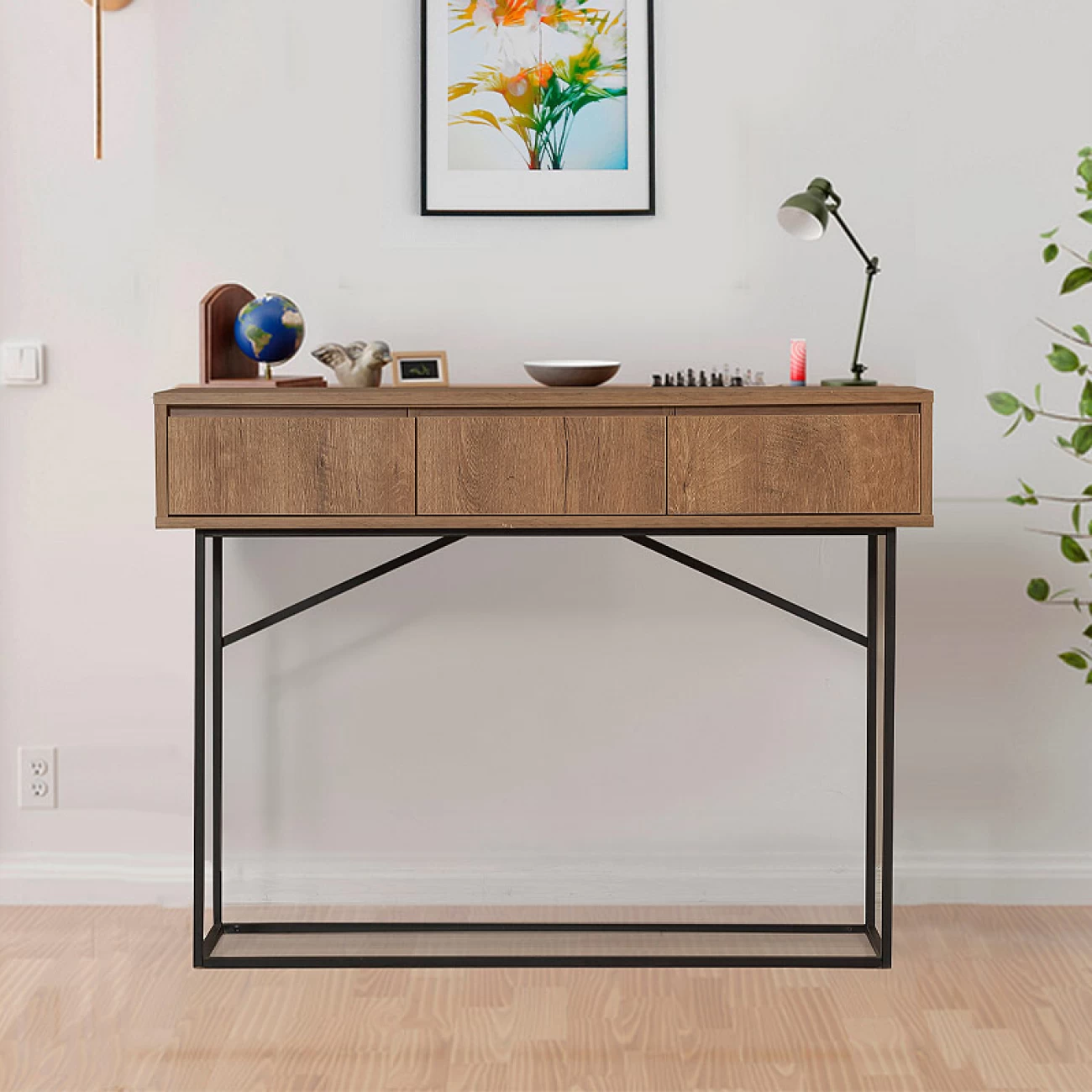 Κονσόλα Amedeo Megapap χρώμα καρυδί 120x36x90εκ.