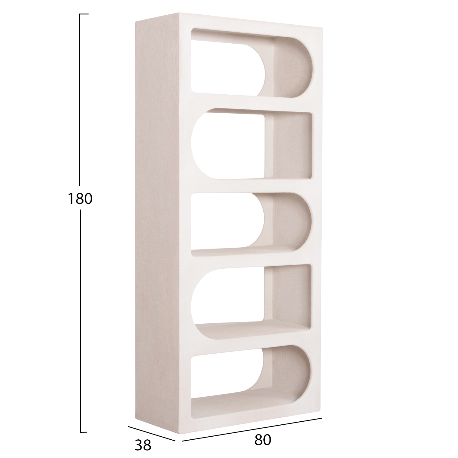 ΒΙΒΛΙΟΘΗΚΗ FB918062 MDF ΣΕ ΥΠΟΛΕΥΚΟ ΧΡΩΜΑ 80x38x180Yεκ. - Image 2