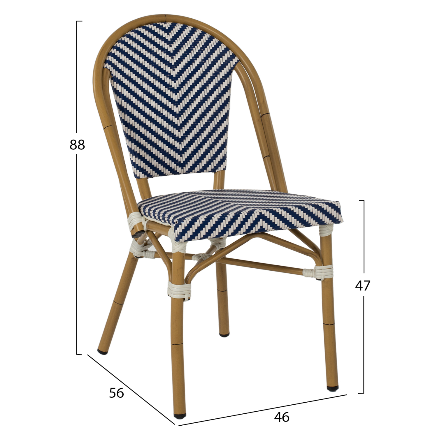 ΚΑΡΕΚΛΑ BAMBOO LOOK ΜΠΛΕ-ΛΕΥΚΟ FB95860.02 46x56x88Y εκ. - Image 2