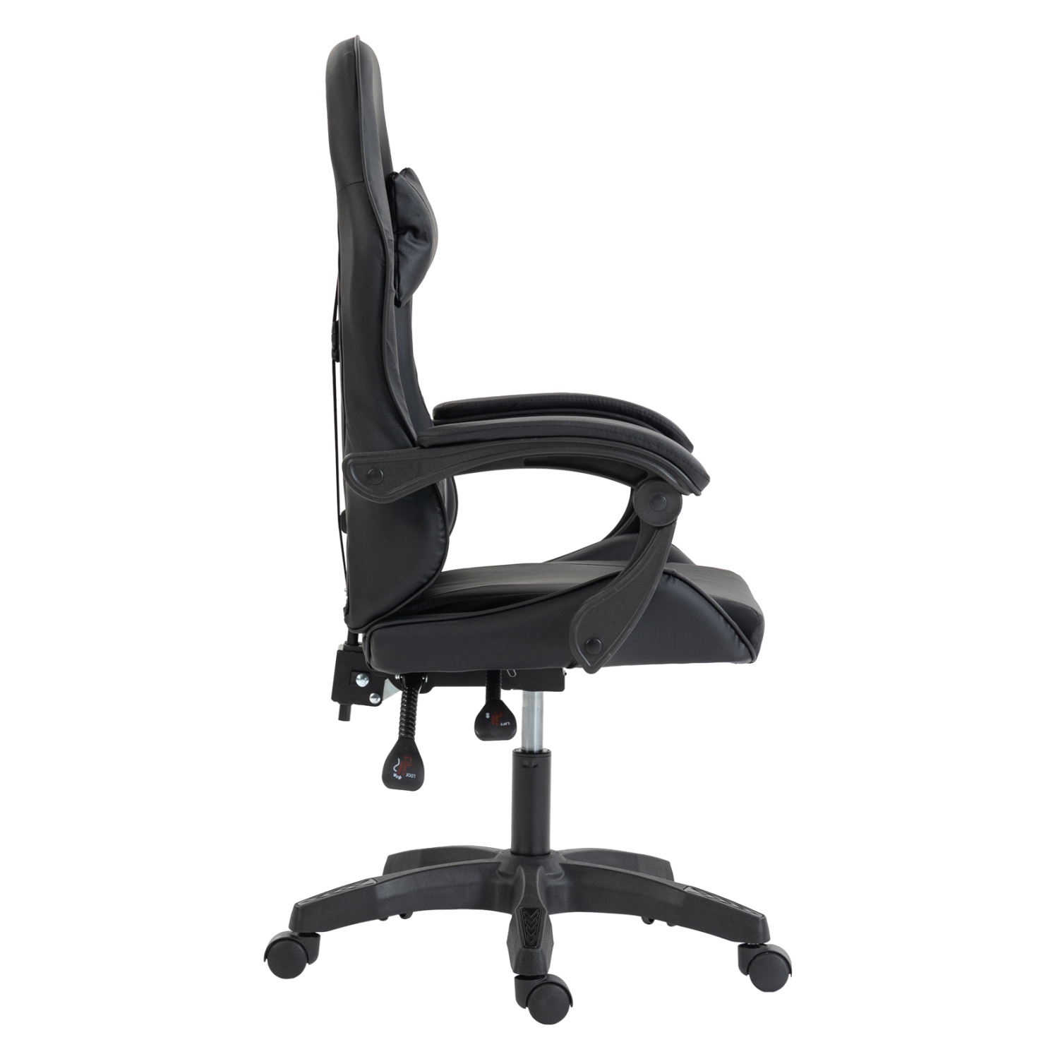 ΚΑΡΕΚΛΑ GAMING FB91231.01 ΜΑΥΡΟ PVC--ΜΕ ΜΑΞIΛΑΡΑΚΙΑ ΜΕΣΗΣ/ΚΕΦΑΛΗΣ 62x62x119Υεκ - Image 4