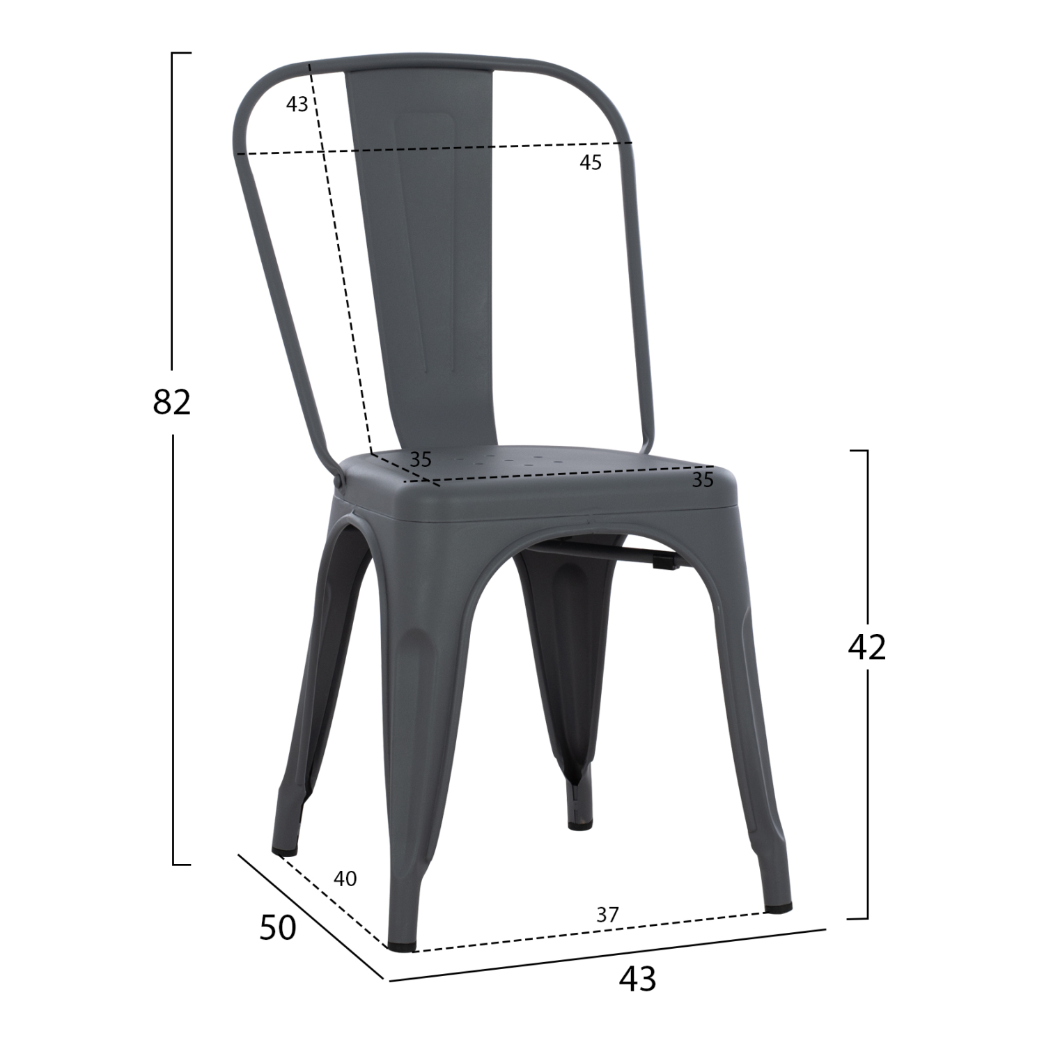 ΚΑΡΕΚΛΑ ΜΕΤΑΛΛΙΚΗ FB98641.50 ΓΚΡΙ 44x47x84.5Υεκ. - Image 2