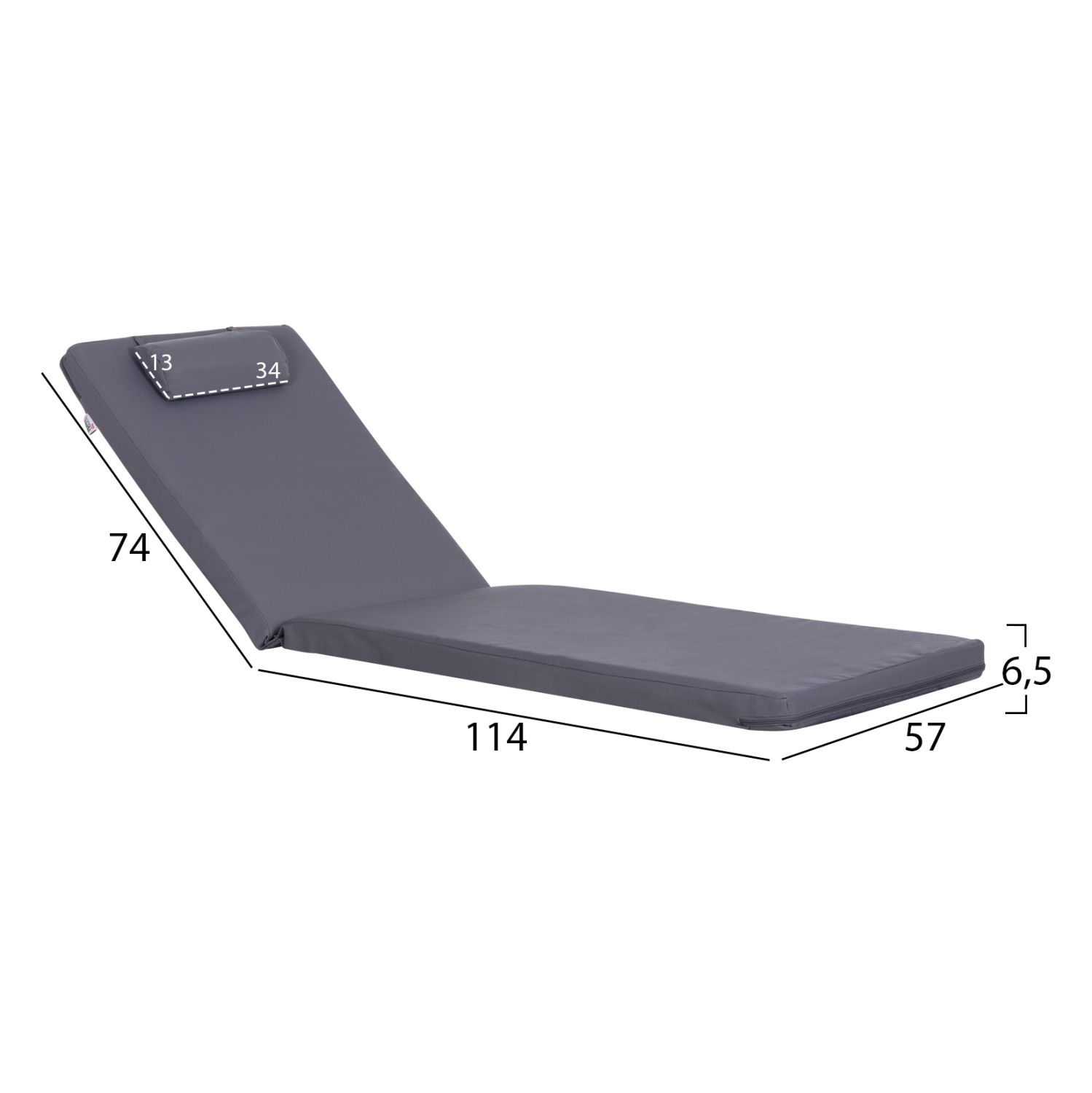 ΜΑΞΙΛΑΡΙ ΞΑΠΛΩΣΤΡΑΣ ΜΕ ΠΡΟΣΚΕΦΑΛΟ FB911234.31T TEXTILENE 600g/m2 2x1-ΓΚΡΙ - Image 2