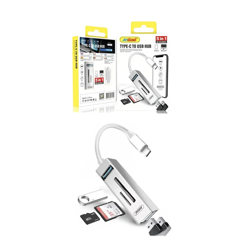 Πρακτικό και ευέλικτο hub USB Type-C 5 σε 1