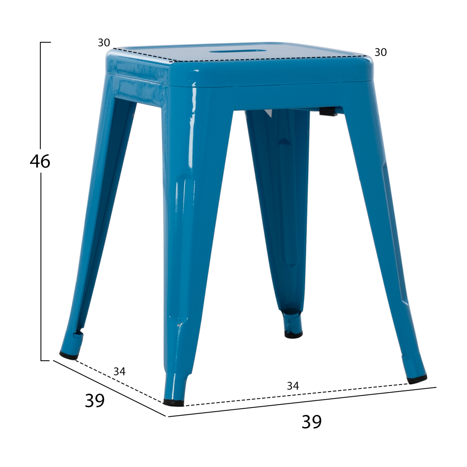 ΣΚΑΜΠΟ ΜΕΤΑΛΛΙΚΟ FB90096.48 ΣΕ ΜΠΛΕ ΧΡΩΜΑ 37x37x45Υεκ. - Image 2