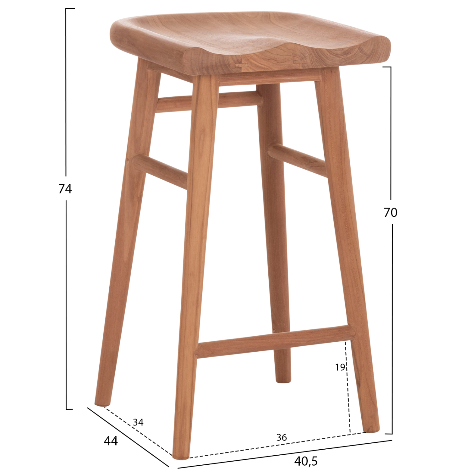 ΣΚΑΜΠΟ ΜΠΑΡ FB918108 ΞΥΛΟ ΤΕΑΚ ΣΕ ΦΥΣΙΚΟ 40.5x44x74Υεκ. - Image 2