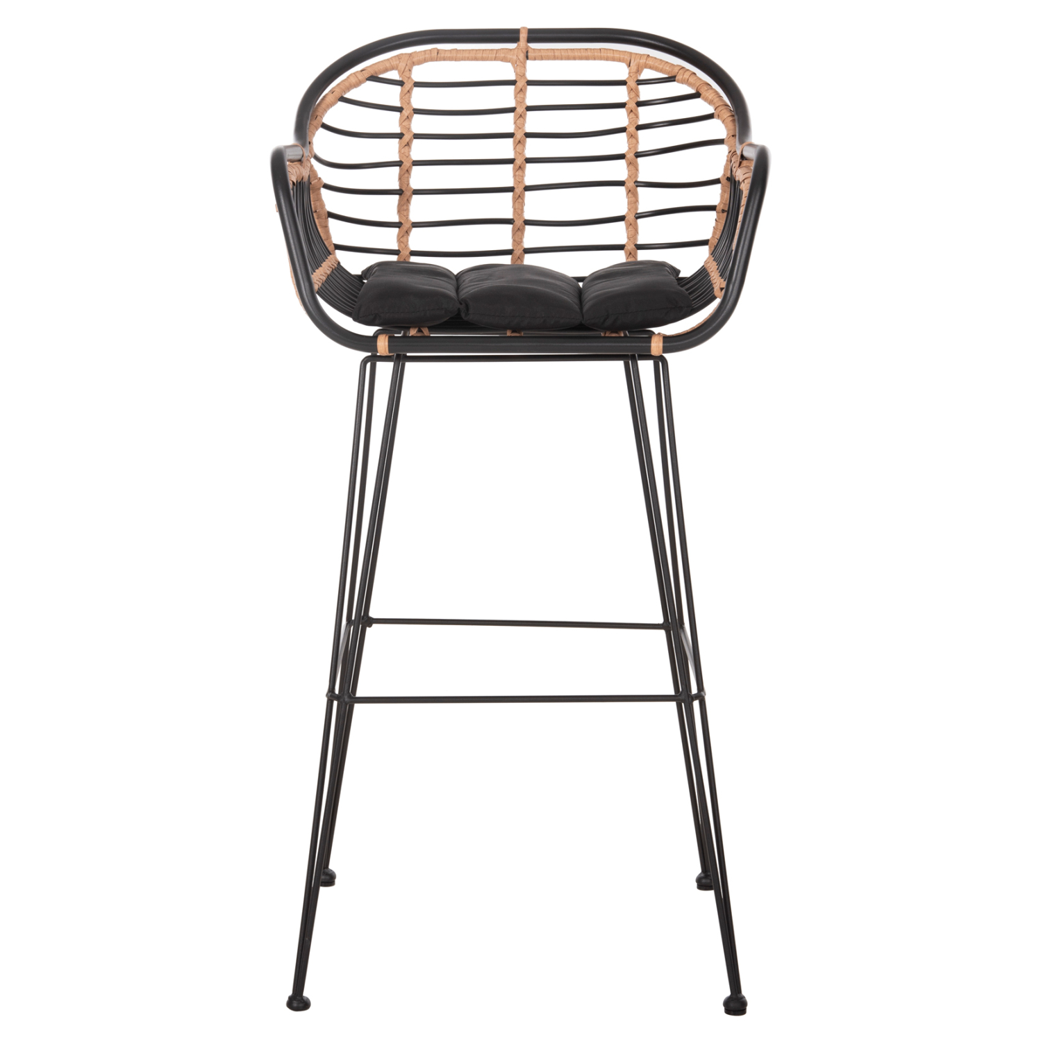 ΣΚΑΜΠΟ ΜΠΑΡ FB95690.11 ΜΕΤΑΛΛΟ&ΜΑΞΙΛΑΡΙ ΜΑΥΡΟ-WICKER ΜΠΕΖ 55x54x108Υεκ. - Image 3