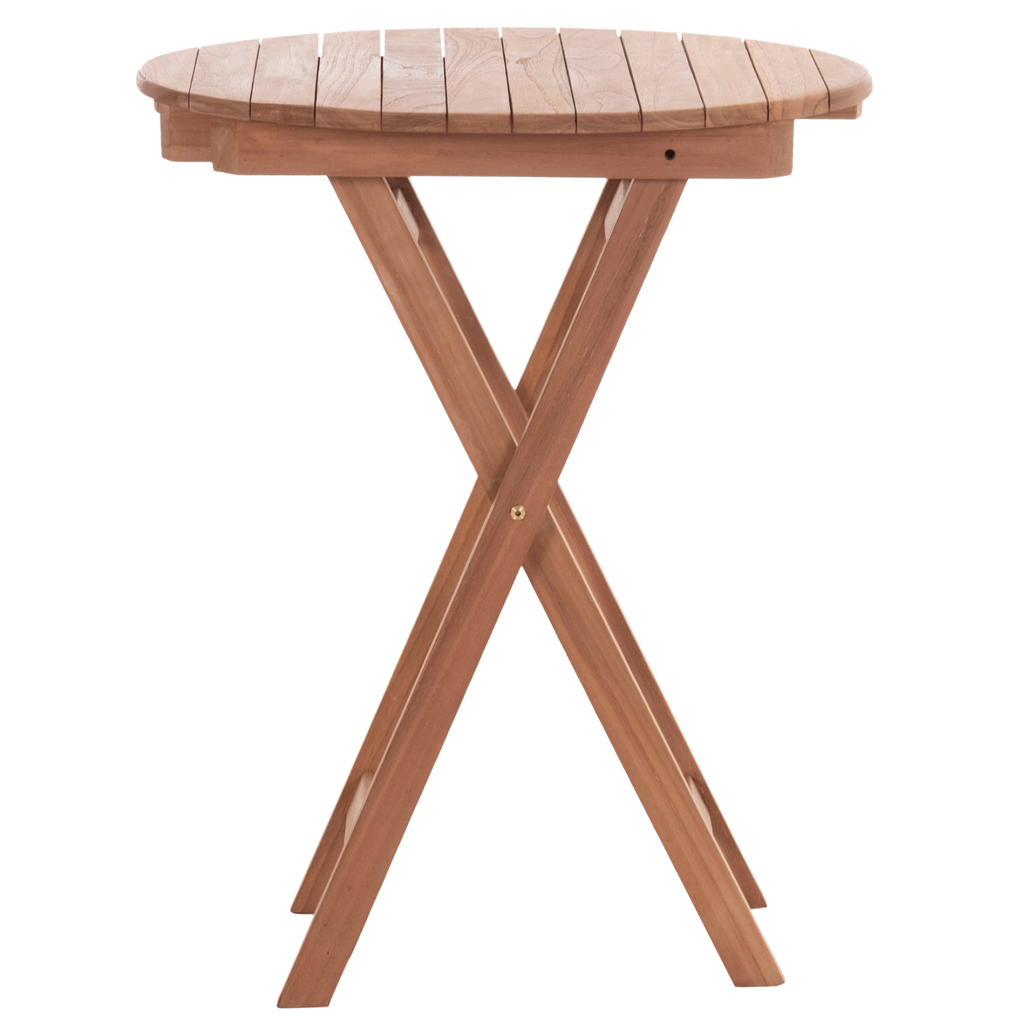 ΤΡΑΠΕΖΙ ΣΚΗΝΟΘΕΤΗ ΣΤΡΟΓΓΥΛΟ FB918120 ΞΥΛΟ TEAK--ΦΥΣΙΚΟ Φ60x75Υεκ. - Image 3