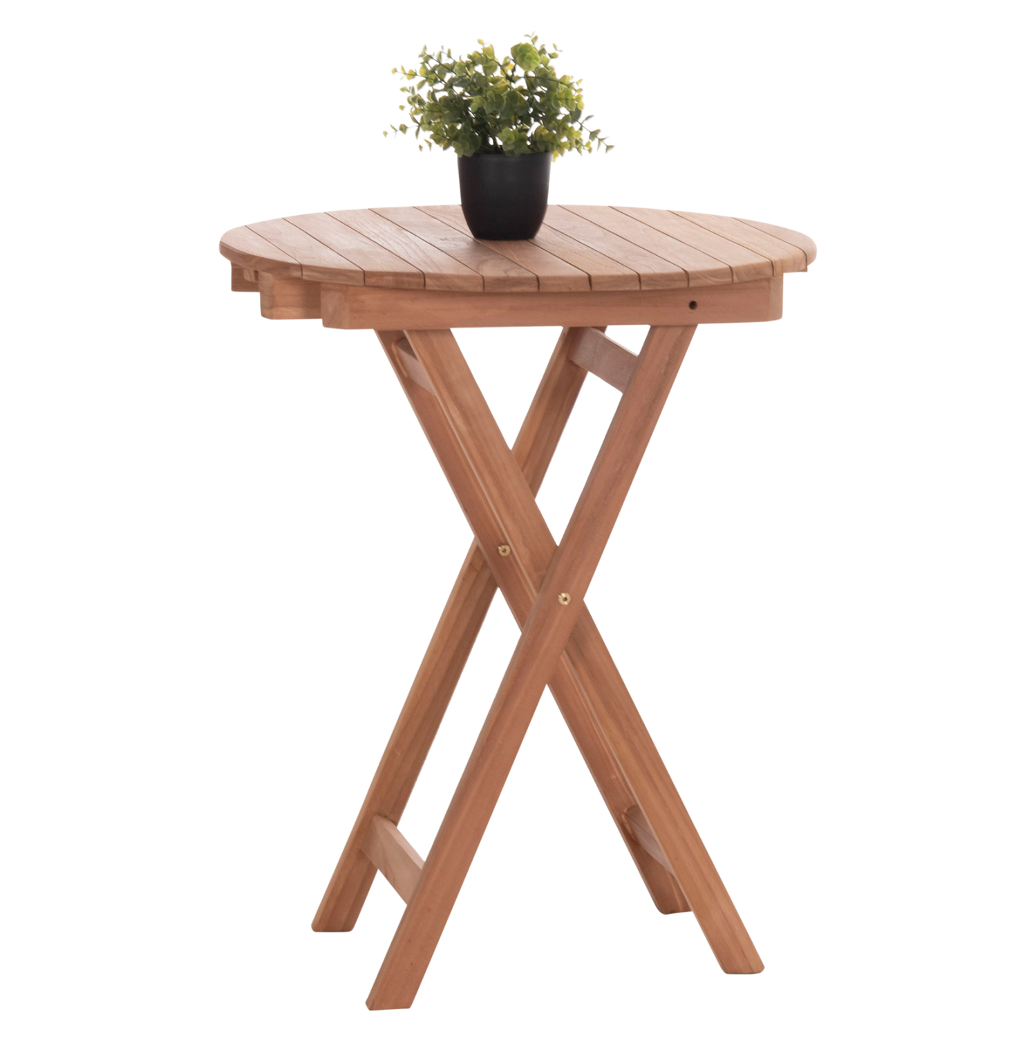 ΤΡΑΠΕΖΙ ΣΚΗΝΟΘΕΤΗ ΣΤΡΟΓΓΥΛΟ FB918120 ΞΥΛΟ TEAK--ΦΥΣΙΚΟ Φ60x75Υεκ.