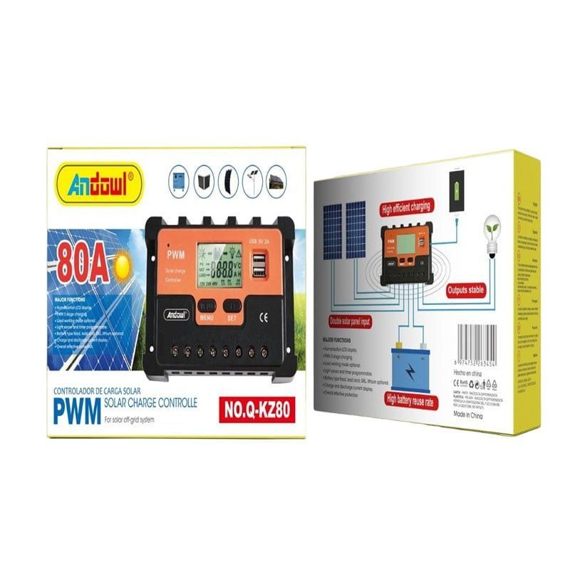 Andowl Q-KZ80 Ρυθμιστής Φόρτισης 80Α - Solar charge control 0751194 - Image 3