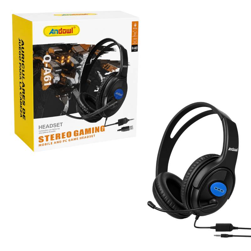 Andowl Ακουστικά Gaming Stereo με Μικρόφωνο για PC & Κινητό Q-A61 - Stereo Gaming Headset 0751219