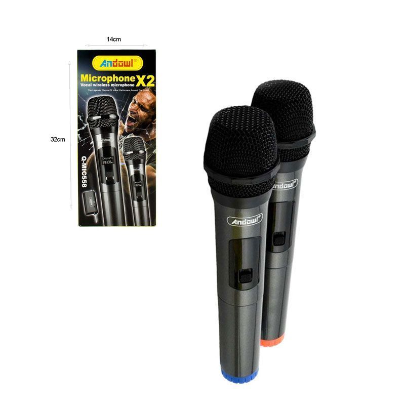 Andowl Ασύρματο Μικρόφωνο Set Χειρός Φωνής Q-MIC558 – Wireless Microphone 075617 - Image 4