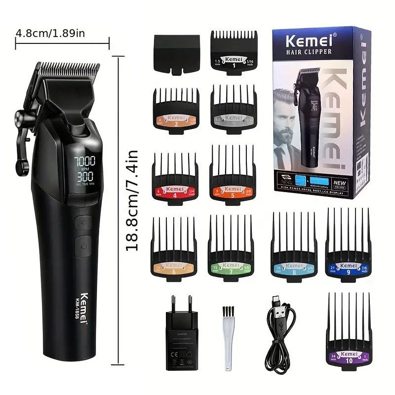 Kemei Κουρευτική Μηχανή KM-1858 - Hair clipper professional 069262 - Image 5