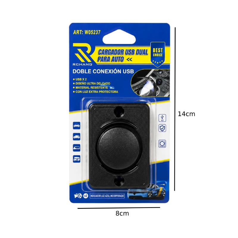 Rchang Φορτιστής Αυτοκινήτου με 2 θύρες USΒ 12/24V 3.1A W05237 - Cargador USB Dual 0111569 - Image 4