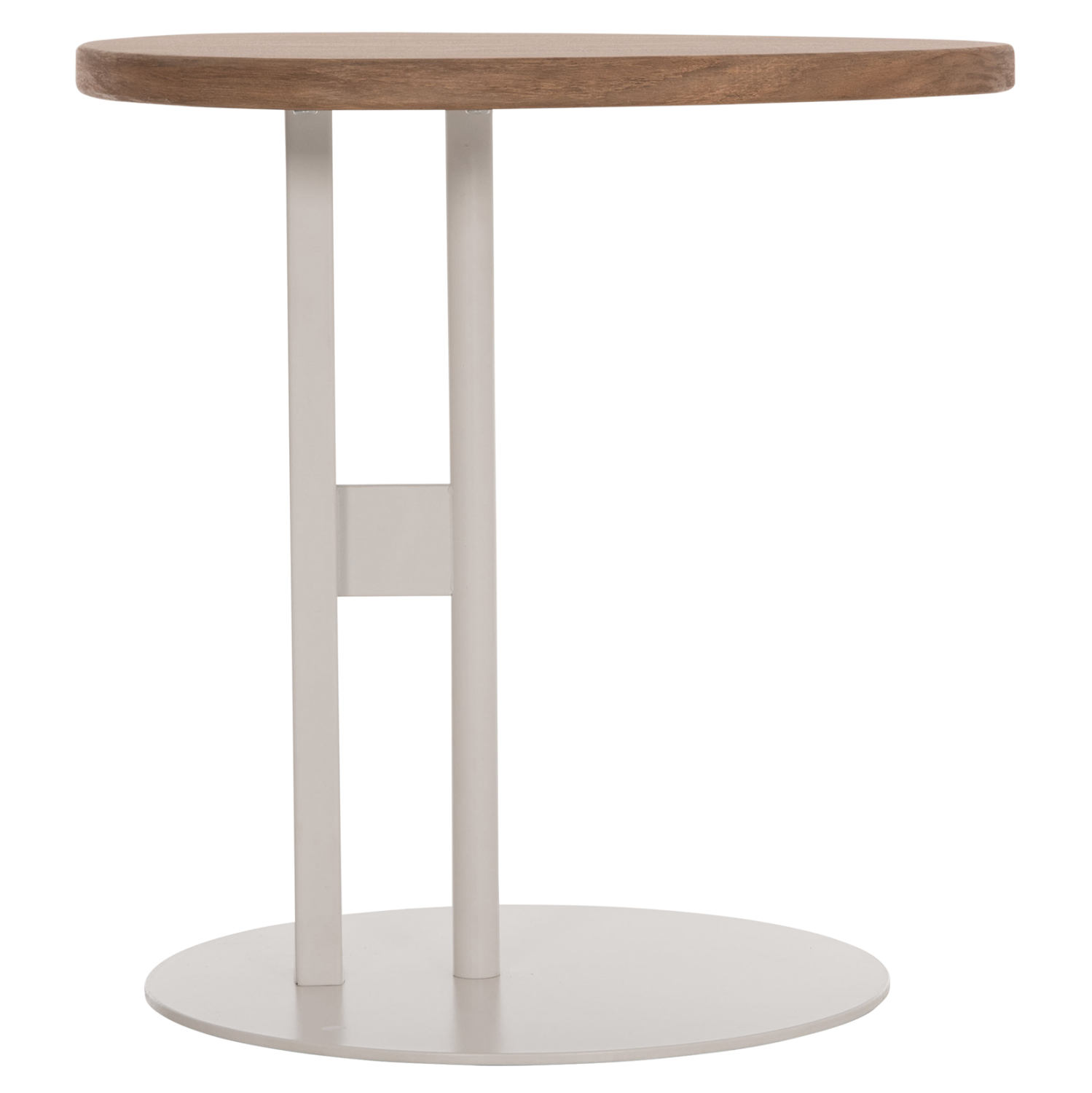 ΒΟΗΘΗΤΙΚΟ ΤΡΑΠΕΖΙ ΟΒΑΛ FB918328 MDF SONAMA--ΜΕΤΑΛΛΟ ΛΕΥΚΟ 50x50x51Υεκ. - Image 3