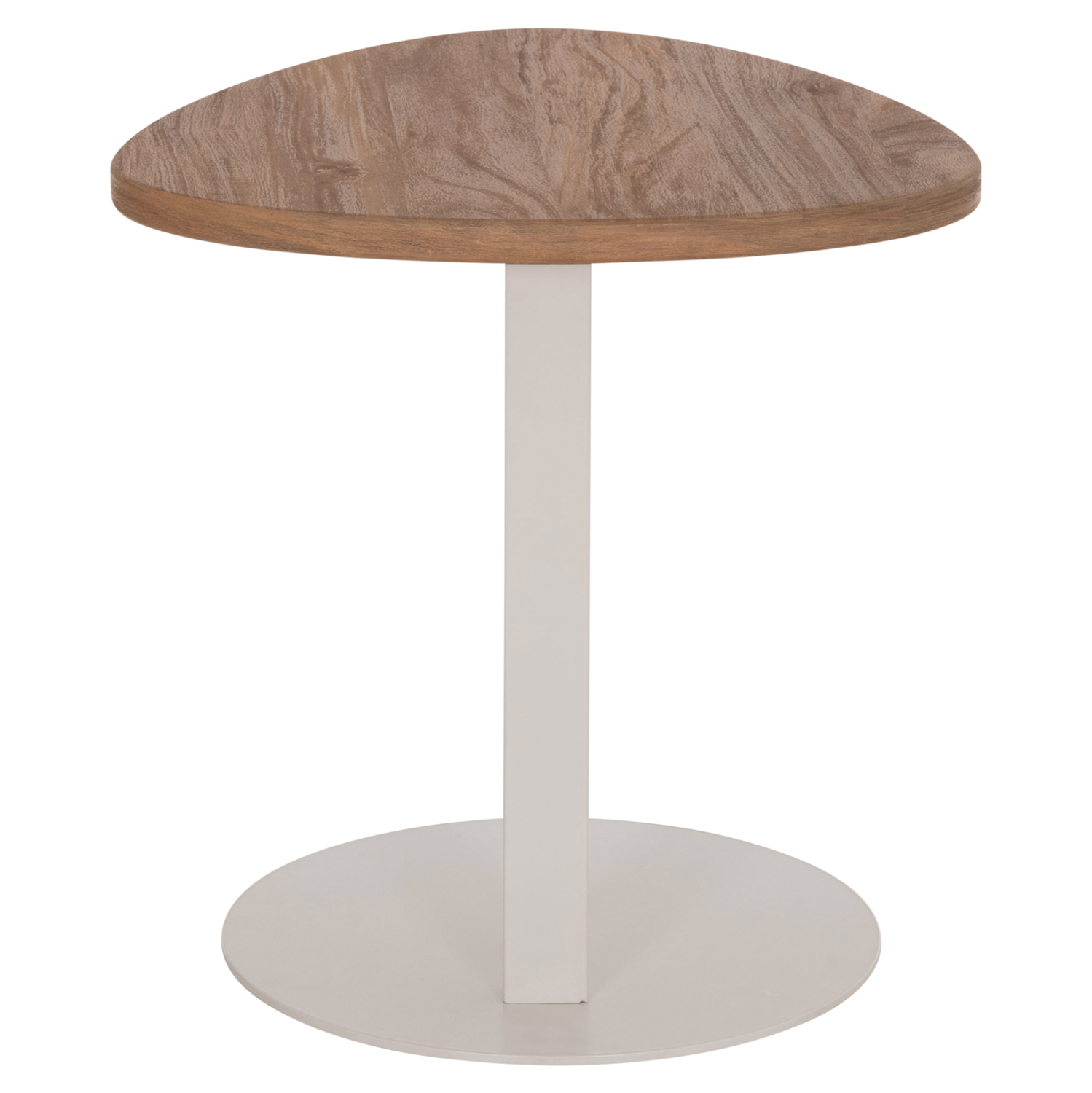 ΒΟΗΘΗΤΙΚΟ ΤΡΑΠΕΖΙ ΟΒΑΛ FB918328 MDF SONAMA--ΜΕΤΑΛΛΟ ΛΕΥΚΟ 50x50x51Υεκ. - Image 4