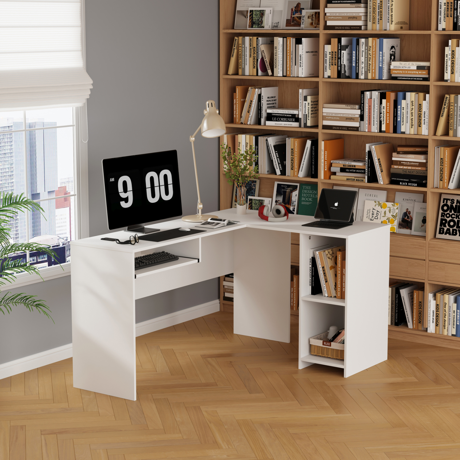ΓΩΝΙΑΚΟ ΓΡΑΦΕΙΟ FB92135.03 MDF ΣΕ ΛΕΥΚΟ 140x120x75Υεκ - Image 3