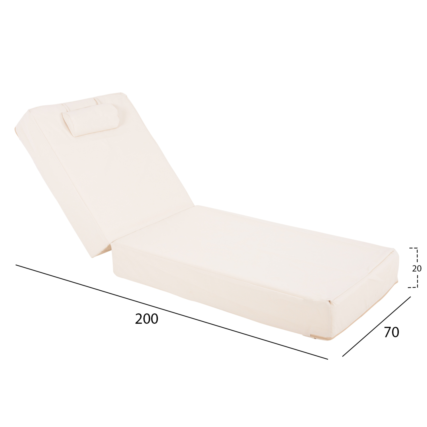 ΜΑΞΙΛΑΡΙ ΞΑΠΛΩΣΤΡΑΣ TEXTILENE ΜΠΕΖ FB911761.02 200(120+80)x70x20Yεκ. - Image 2