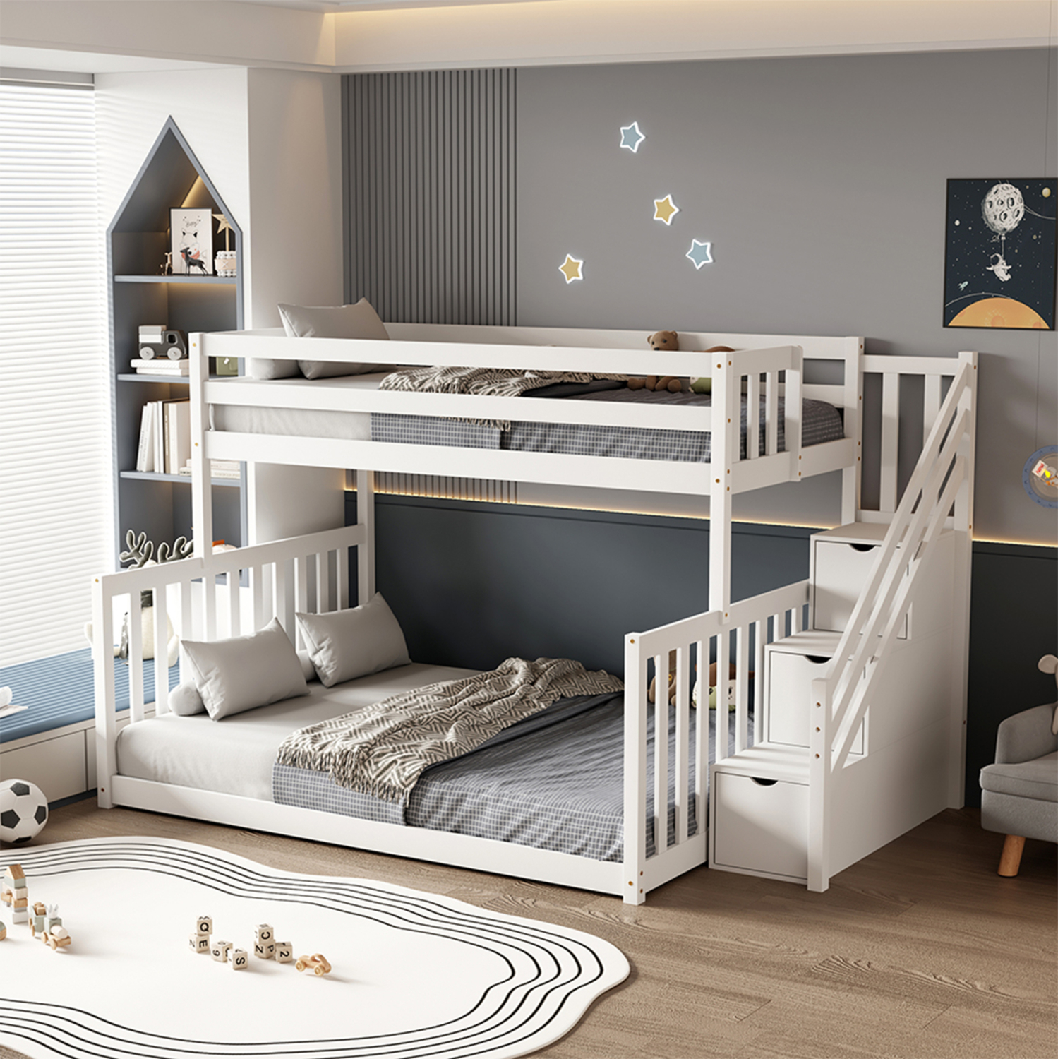 ΠΑΙΔΙΚH ΚΟΥΚΕΤΑ τ.MONTESSORI FB9711.03 ΞΥΛΟ ΠΕΥΚΟΥ ΣΕ ΛΕΥΚΟ-ΣΤΡΩΜΑΤΑ 90-140x190εκ