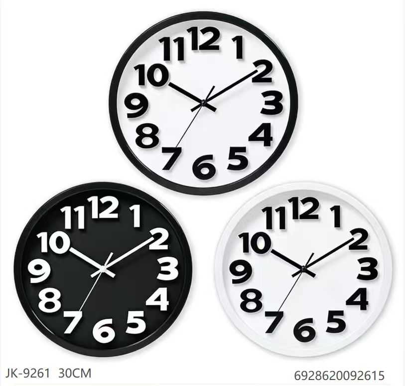 Ρολόι τοίχου - JK-9261 - 092615 - Black/White - Image 2
