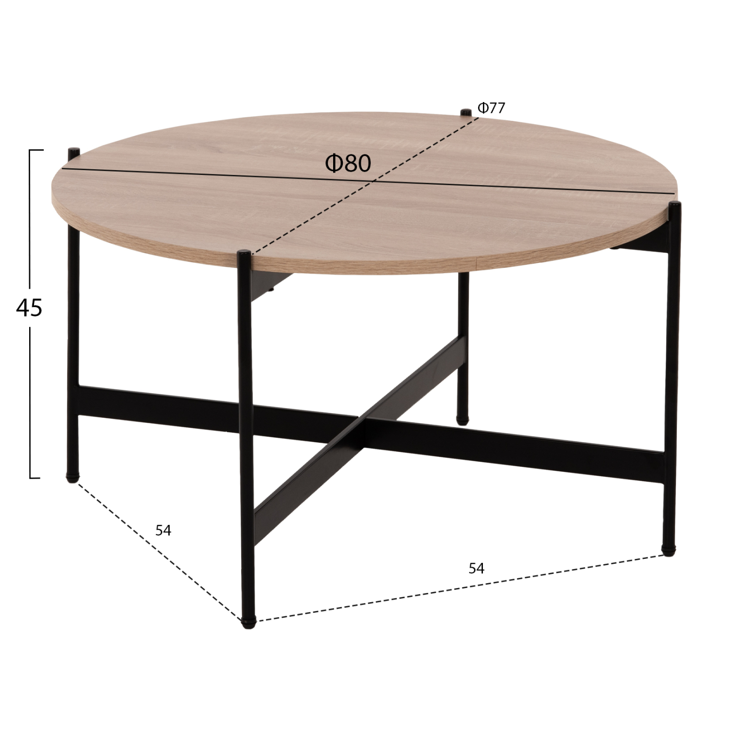 ΣΕΤ 2ΤΜΧ ΤΡΑΠΕΖΙΑ ΣΑΛΟΝΙΟΥ FB921089.02 MDF ΣΟΝΑΜΑ Φ80εκ & Φ50εκ - Image 2