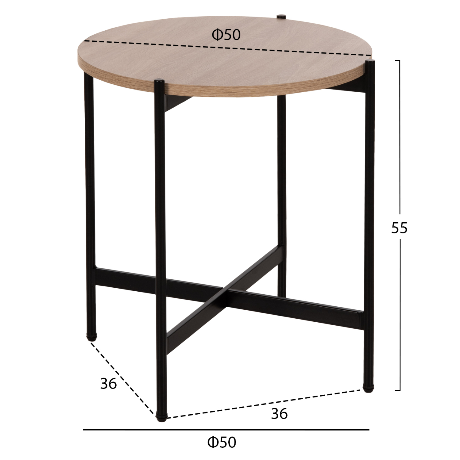 ΣΕΤ 2ΤΜΧ ΤΡΑΠΕΖΙΑ ΣΑΛΟΝΙΟΥ FB921089.02 MDF ΣΟΝΑΜΑ Φ80εκ & Φ50εκ - Image 3