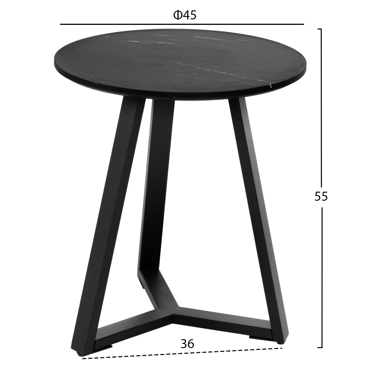 ΣΕΤ 2ΤΜΧ ΤΡΑΠΕΖΙΑ ΣΑΛΟΝΙΟΥ FB921090 MDF ΜΑΥΡΟ ΜΑΡΜΑΡΟ Φ80εκ & Φ45εκ - Image 3