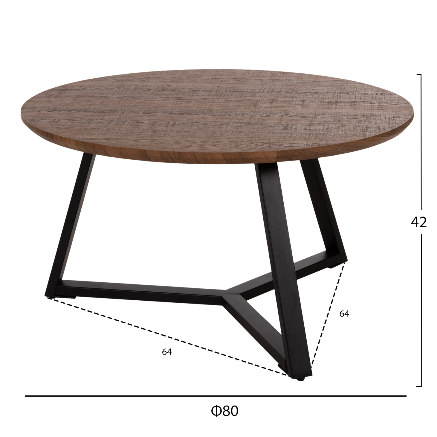 ΣΕΤ 2ΤΜΧ ΤΡΑΠΕΖΙΑ ΣΑΛΟΝΙΟΥ FB921090.02 MDF ΣΕ ΚΑΡΥΔΙ ΧΡΩΜΑ Φ80εκ & Φ45εκ - Image 2