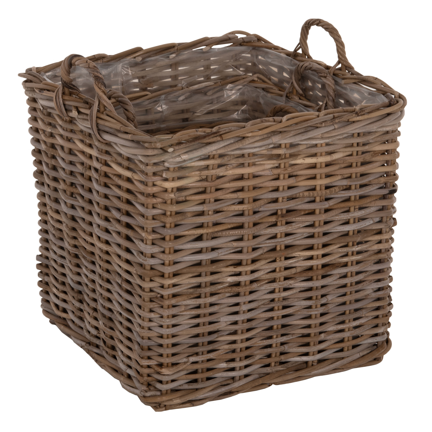 ΣΕΤ ΔΙΑΚΟΣΜΗΤΙΚΑ ΚΑΛΑΘΙΑ FB99657 4ΤΜΧ ΑΠΟ KUBU RATTAN ΣΕ ΓΚΡΙ 52x52x50-57Υεκ. - Image 3