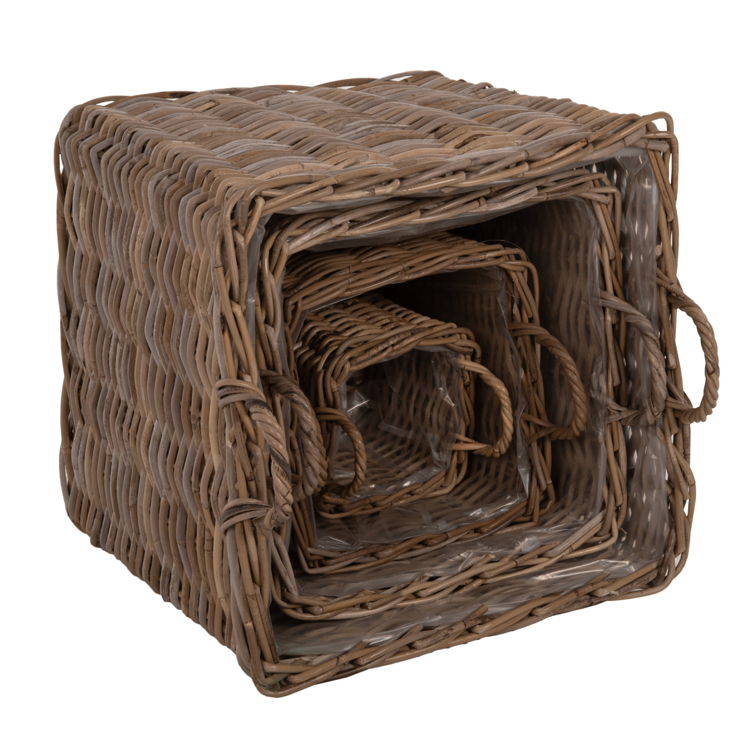 ΣΕΤ ΔΙΑΚΟΣΜΗΤΙΚΑ ΚΑΛΑΘΙΑ FB99657 4ΤΜΧ ΑΠΟ KUBU RATTAN ΣΕ ΓΚΡΙ 52x52x50-57Υεκ. - Image 4