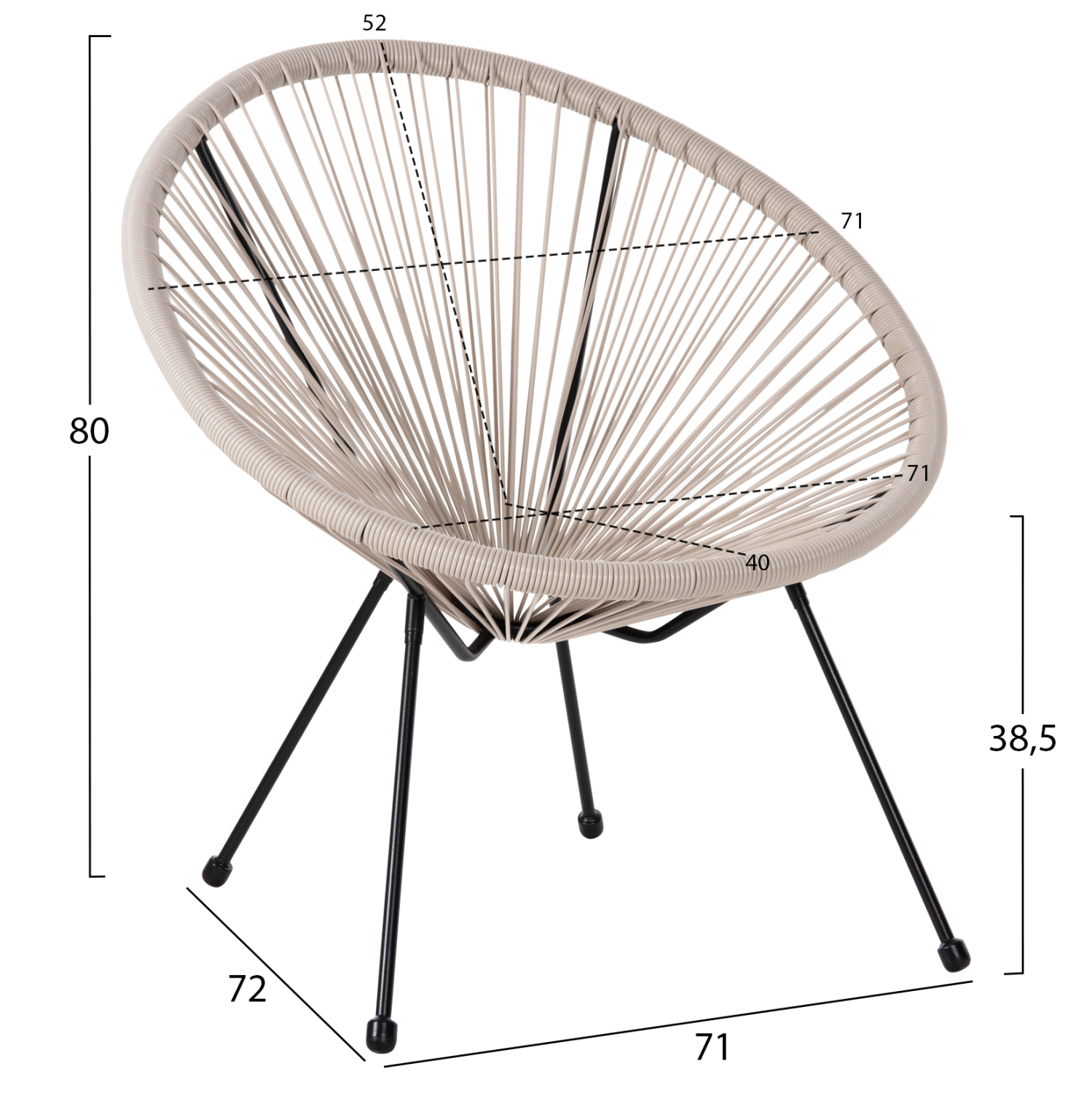 ΣΕΤ ΕΞΩΤΕΡΙΚΟΥ ΧΩΡΟΥ 3ΤΜΧ FB911861.03 P.E.RATTAN ΕΚΡΟΥ-ΜΕΤΑΛΛΟ ΣΕ ΜΑΥΡΟ - Image 3