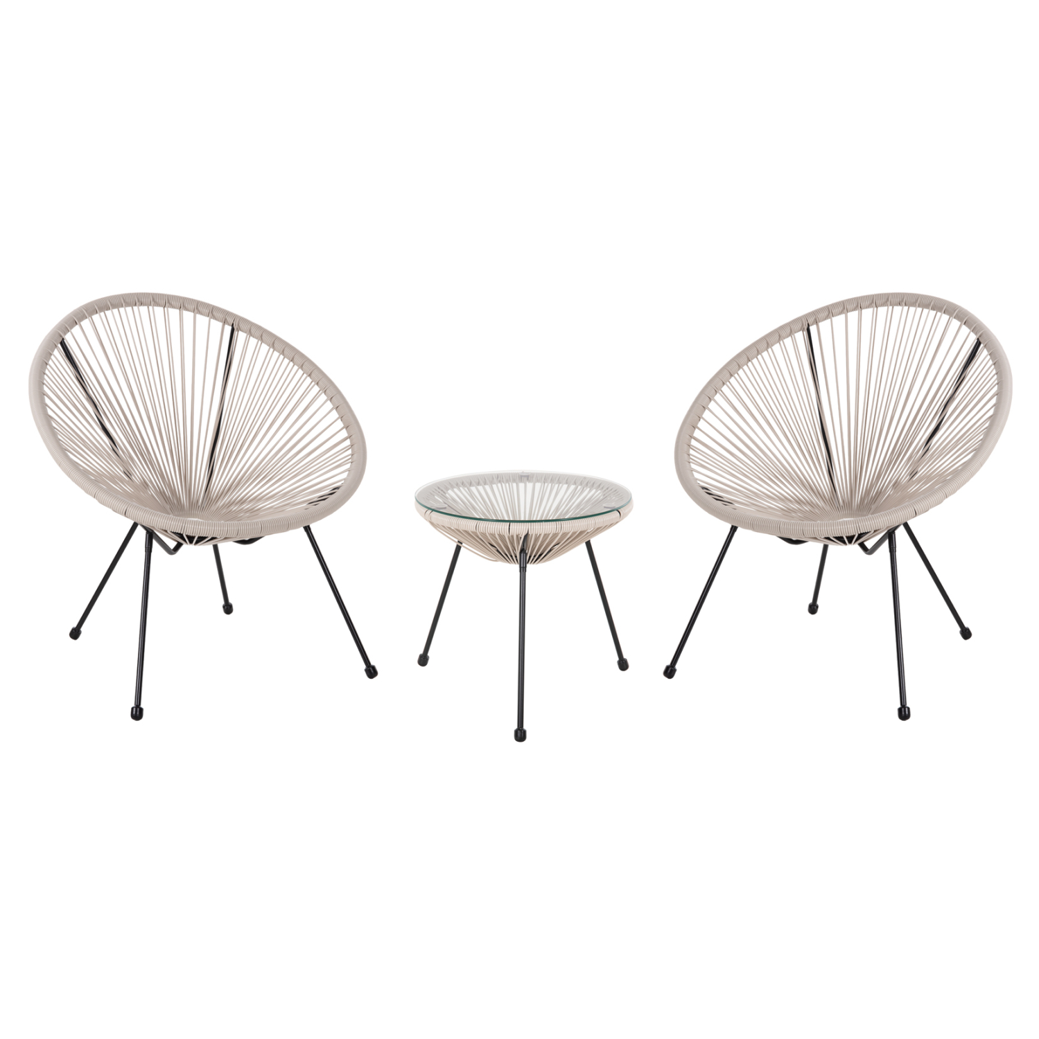 ΣΕΤ ΕΞΩΤΕΡΙΚΟΥ ΧΩΡΟΥ 3ΤΜΧ FB911861.03 P.E.RATTAN ΕΚΡΟΥ-ΜΕΤΑΛΛΟ ΣΕ ΜΑΥΡΟ