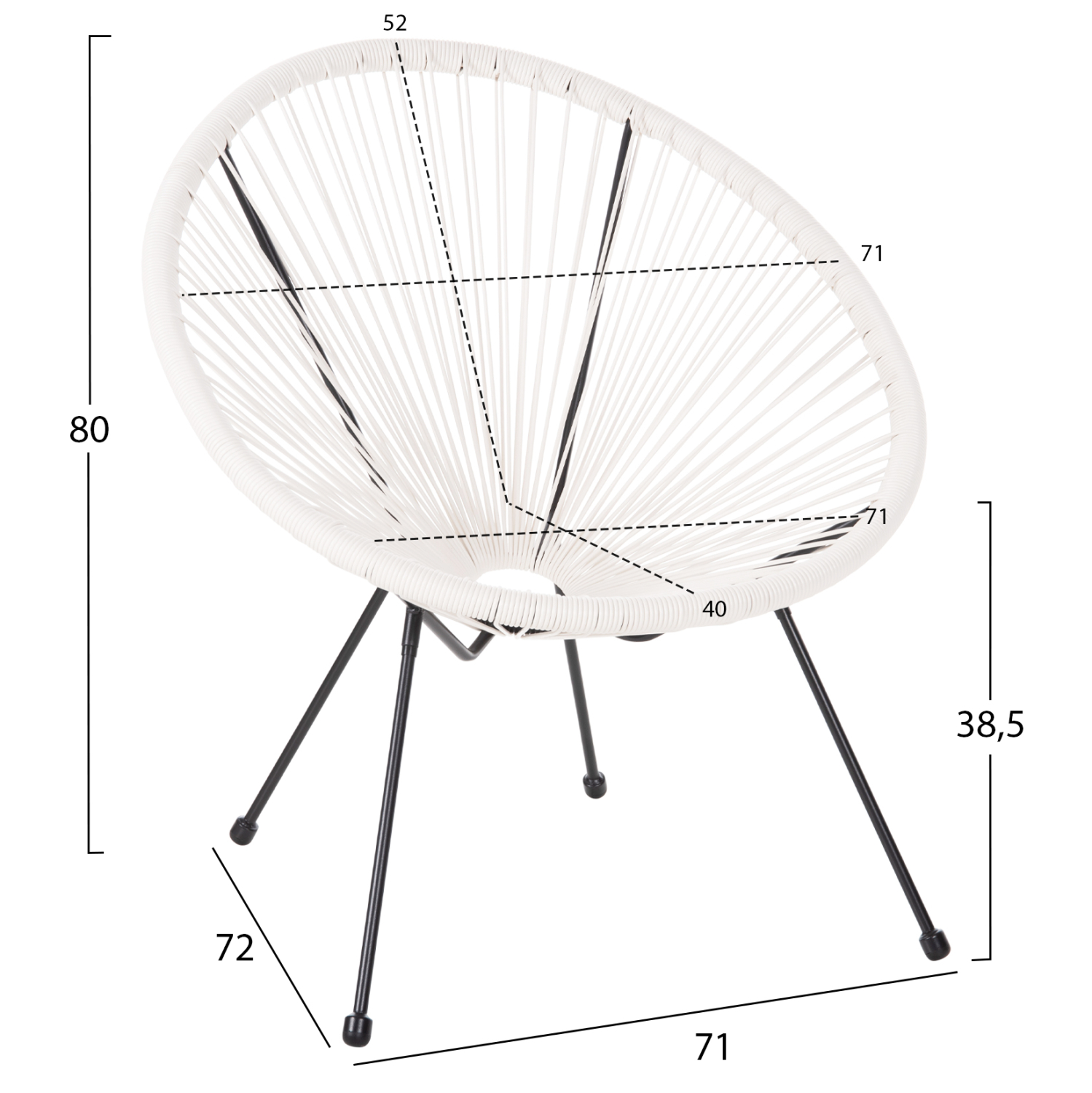 ΣΕΤ ΕΞΩΤΕΡΙΚΟΥ ΧΩΡΟΥ 3ΤΜΧ FB911861.12 P.E.RATTAN ΛΕΥΚΟ-ΜΕΤΑΛΛΟ ΣΕ ΜΑΥΡΟ - Image 3