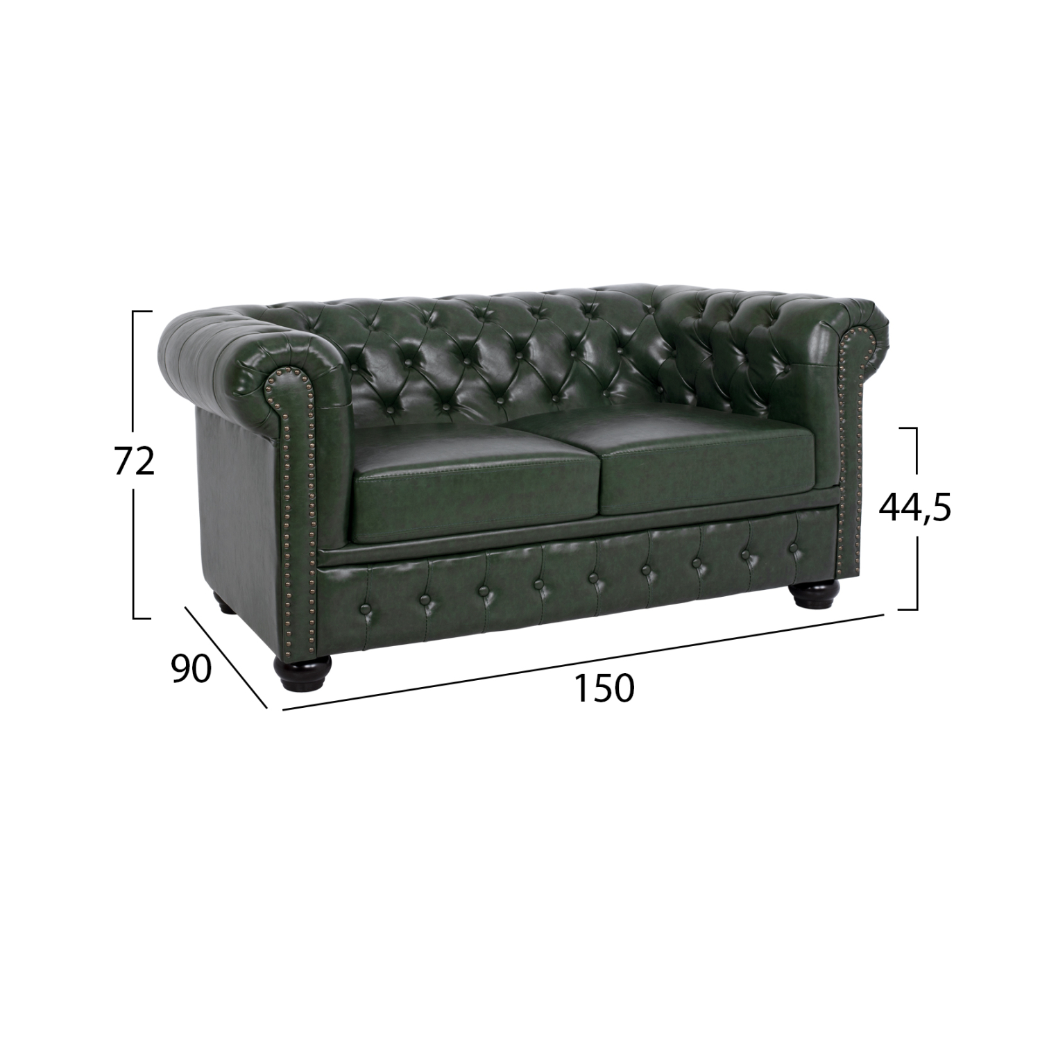 ΣΕΤ ΚΑΝΑΠΕΣ 2ΘΕΣΙΟΣ & 3ΘΕΣΙΟΣ FB910911.08 PU ΔΕΡΜΑ Τ.CHESTERFIELD ΚΥΠΑΡΙΣΣΙ - Image 3
