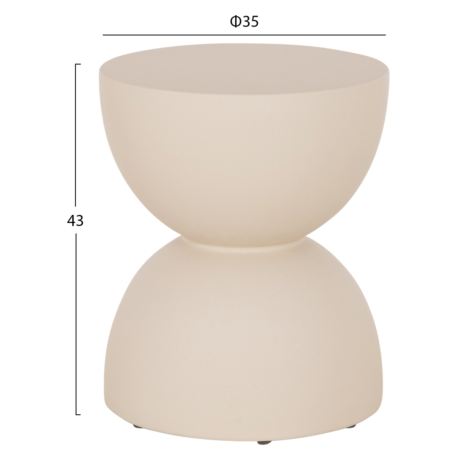 ΣΚΑΜΠΟ ΣΤΡΟΓΓΥΛΟ FB96580.02 FIBER CEMENT ΣΕ ΜΠΕΖ Φ35x43Υεκ - Image 2