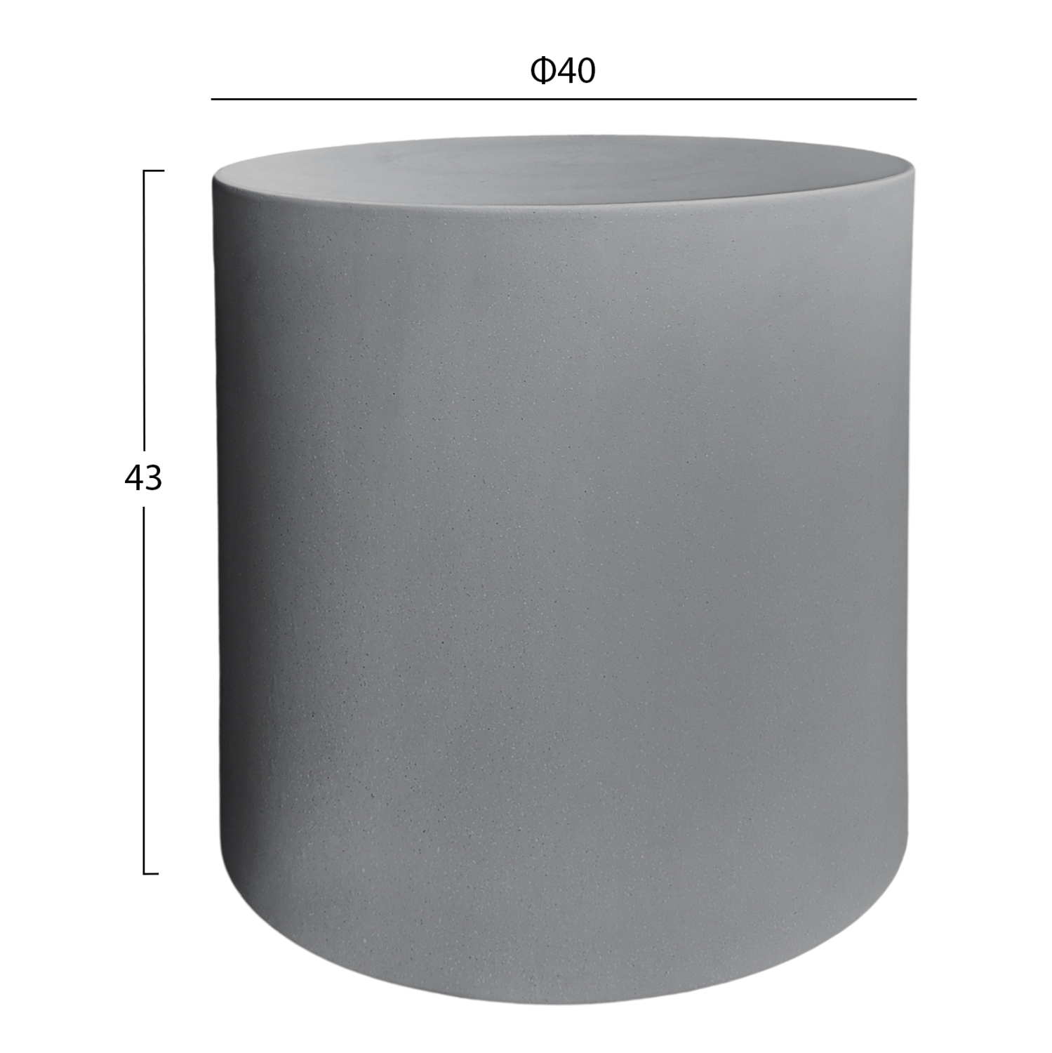 ΤΡΑΠΕΖΙ ΒΟΗΘΗΤΙΚΟ ΣΤΡΟΓΓΥΛΟ FB96592.01 ΓΚΡΙ FIBER CEMENT Φ40x43Υεκ. - Image 2